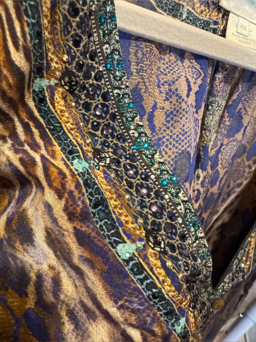 $399 CAMILLA Animalia Silk Lace-Up Blouse! Sz XXL - Picture 3 of 9